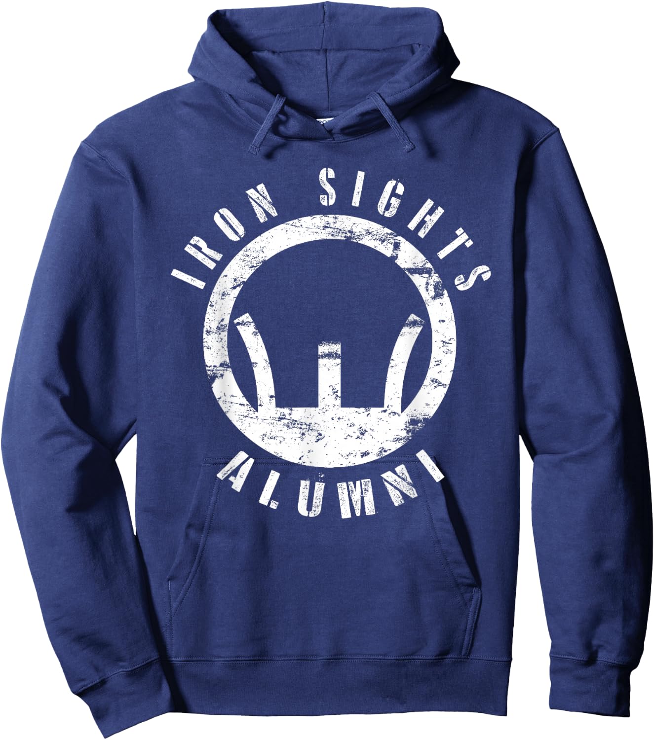 Iron Sights Alumni Boot Camp Shooting Marksmanship Veteran Hoodie - Hoodie | Navy