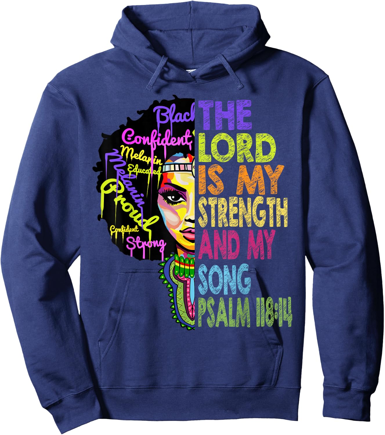 The Lord is My Strength and My Song African Christian Gifts Hoodie - Hoodie | Navy