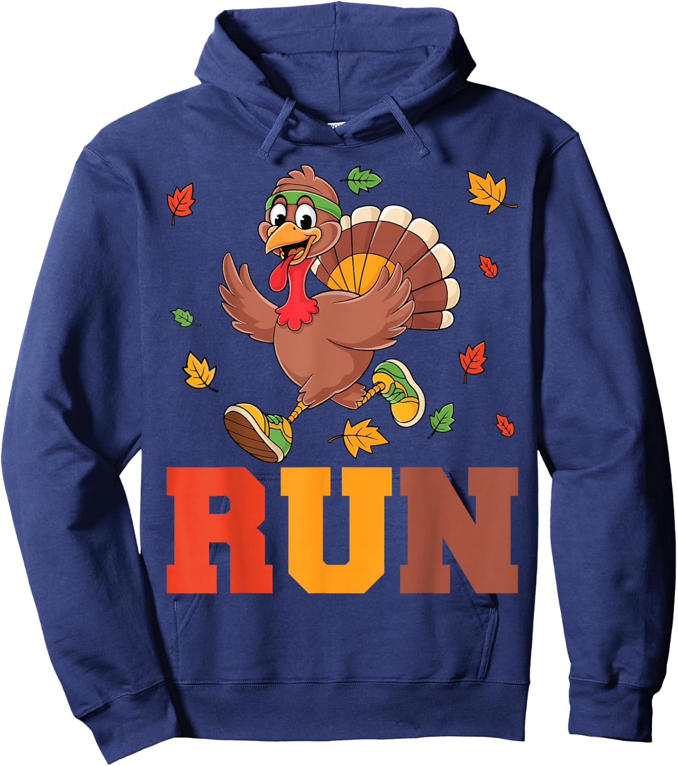Turkey Run Costume Thanksgiving Running Turkey Trot Hoodie - Hoodie | Navy