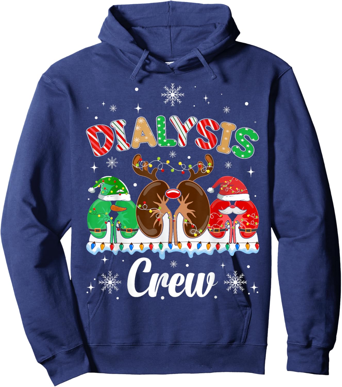 Dialysis Christmas Crew Dialysis Nurse Nephrology Technician Hoodie - Hoodie | Navy