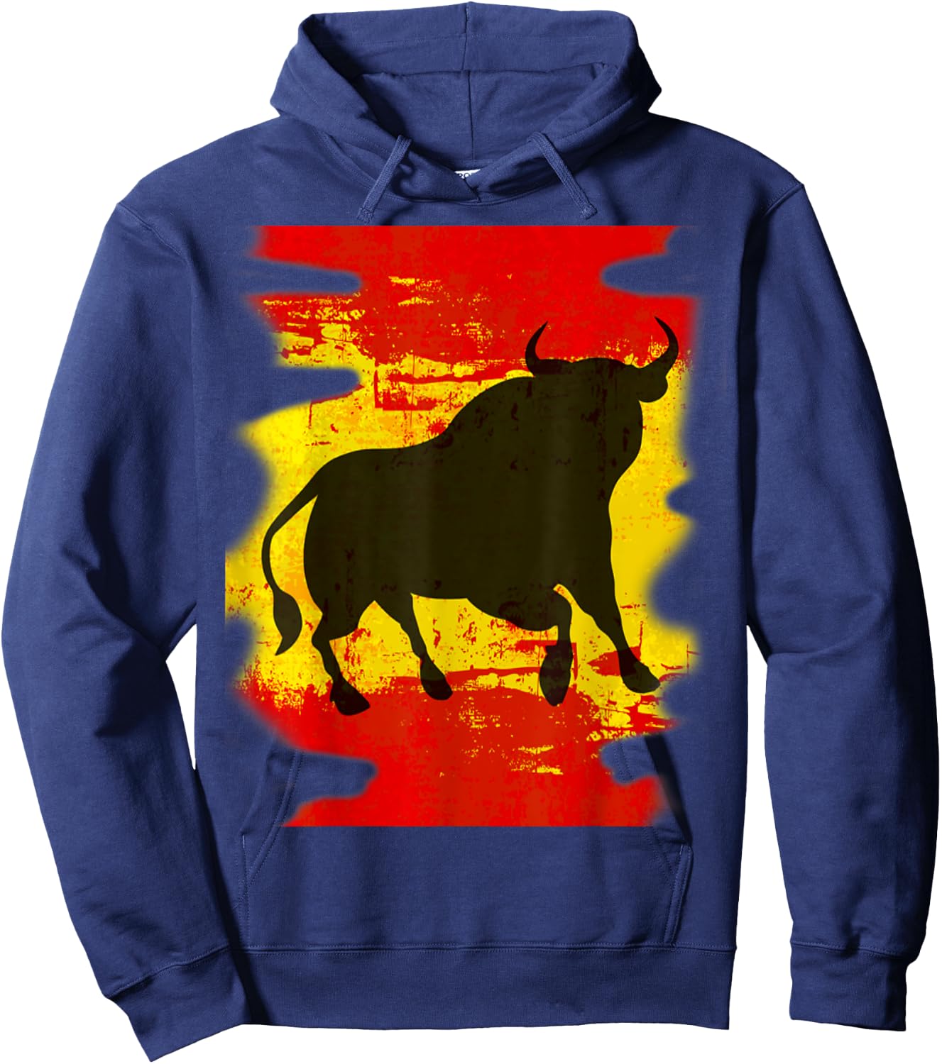 Bull El Matador Graphic Spain Flag, El Toro Festival Gift Hoodie - Hoodie | Navy