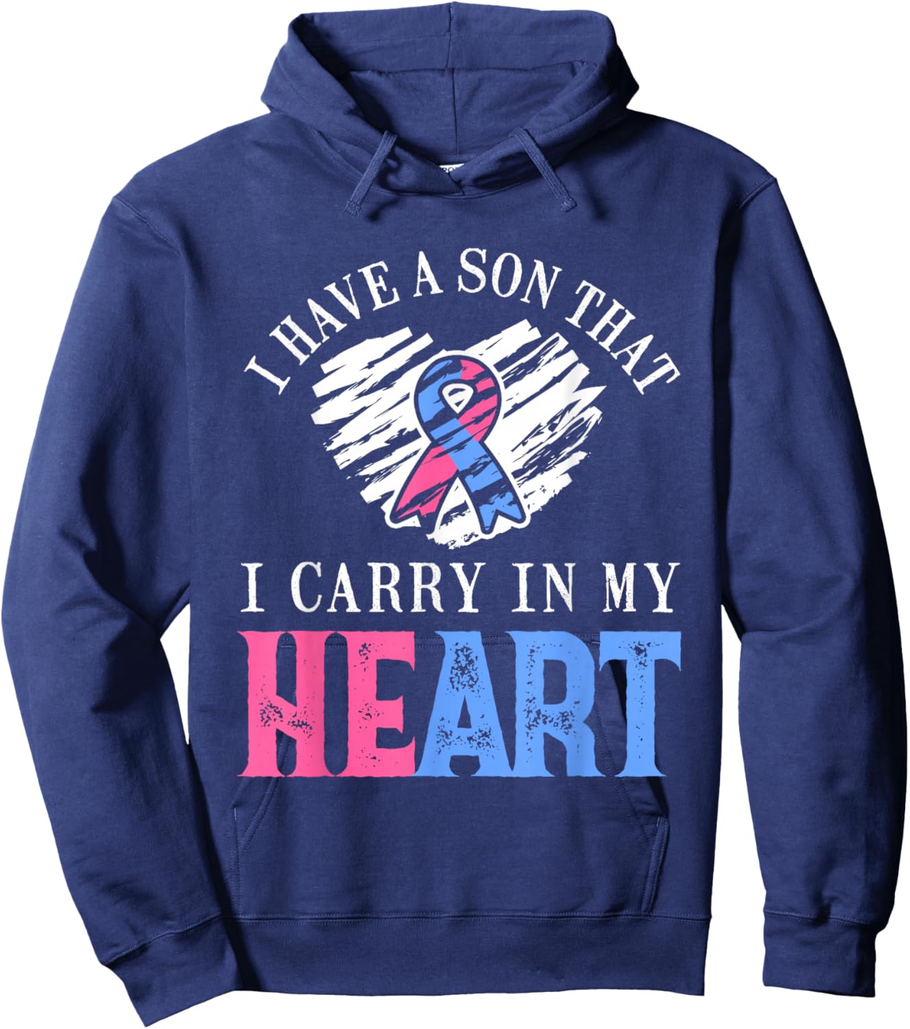 Son That I Carry In Heart | Pregnancy and Infant Loss Awareness Hoodie - Hoodie | Navy