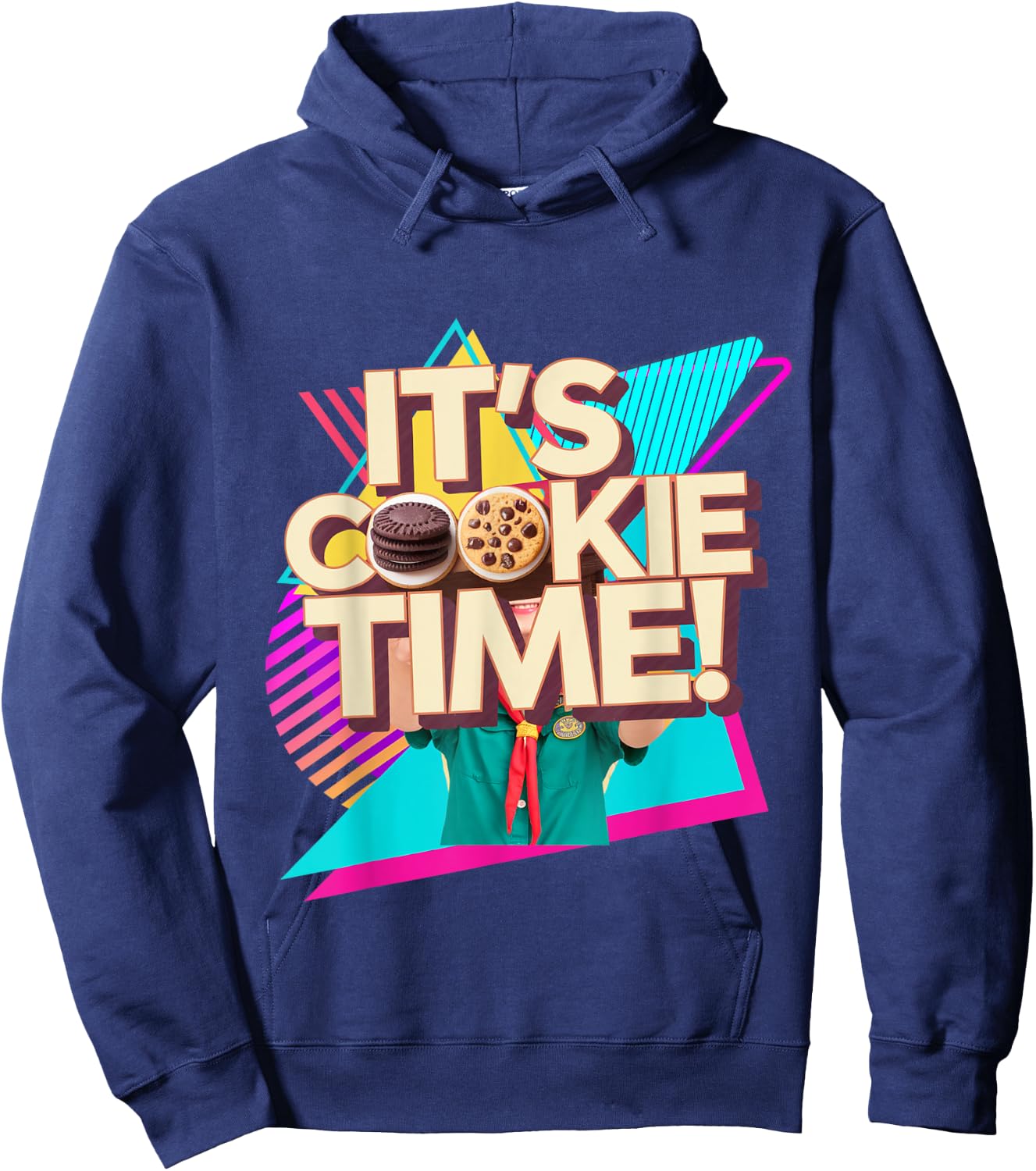 Retro 80s Cookie Time Troop Teen Film Beverly Hills Hoodie - Hoodie | Navy