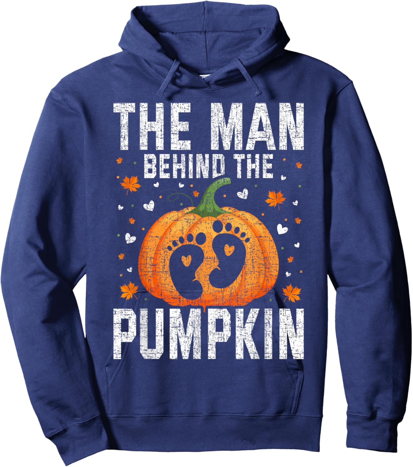 Pregnant Thanksgiving Costume for Dad Expecting Lil Pumpkin Hoodie - Hoodie | Navy