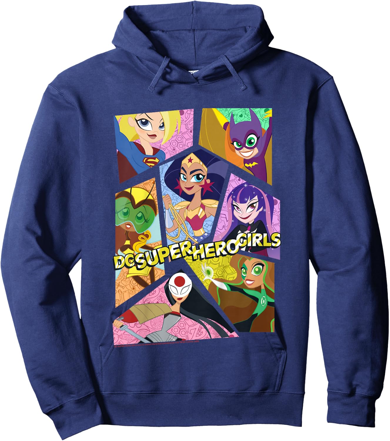 Kids DC Comics Super Hero Girls Group Collage Hoodie - Hoodie | Navy