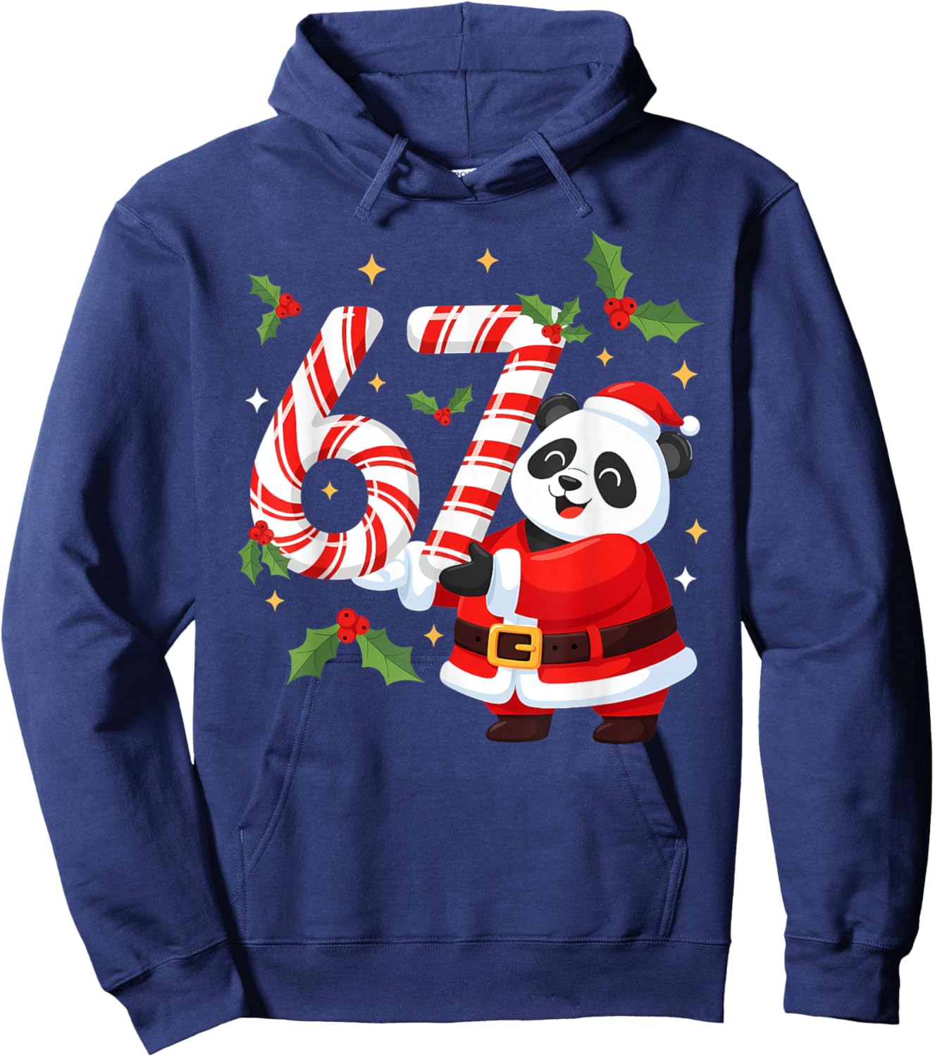 Funny 67 Meme Panda Christmas PJm Men Women Family Matching Hoodie - Hoodie | Navy