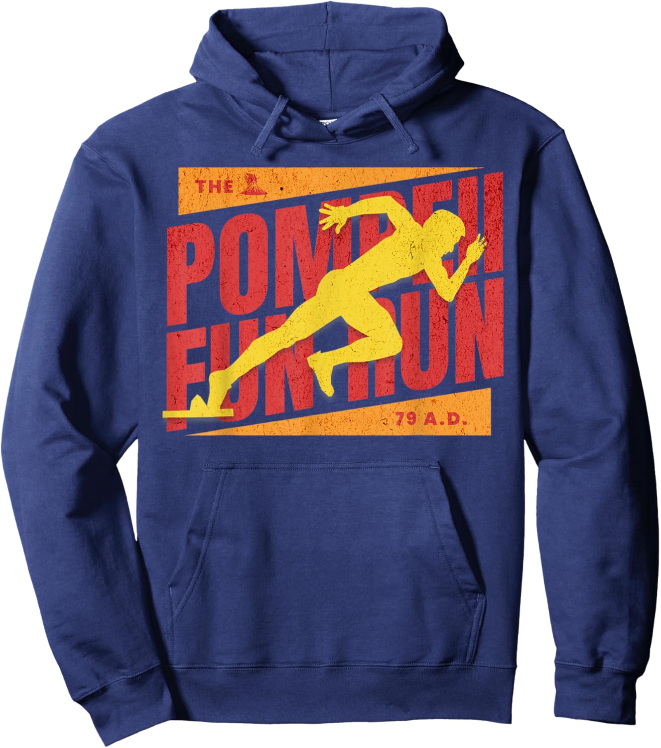 Pompeii Fun Run 79 AD Funny Historical Volcano Erupting Hoodie - Hoodie | Navy