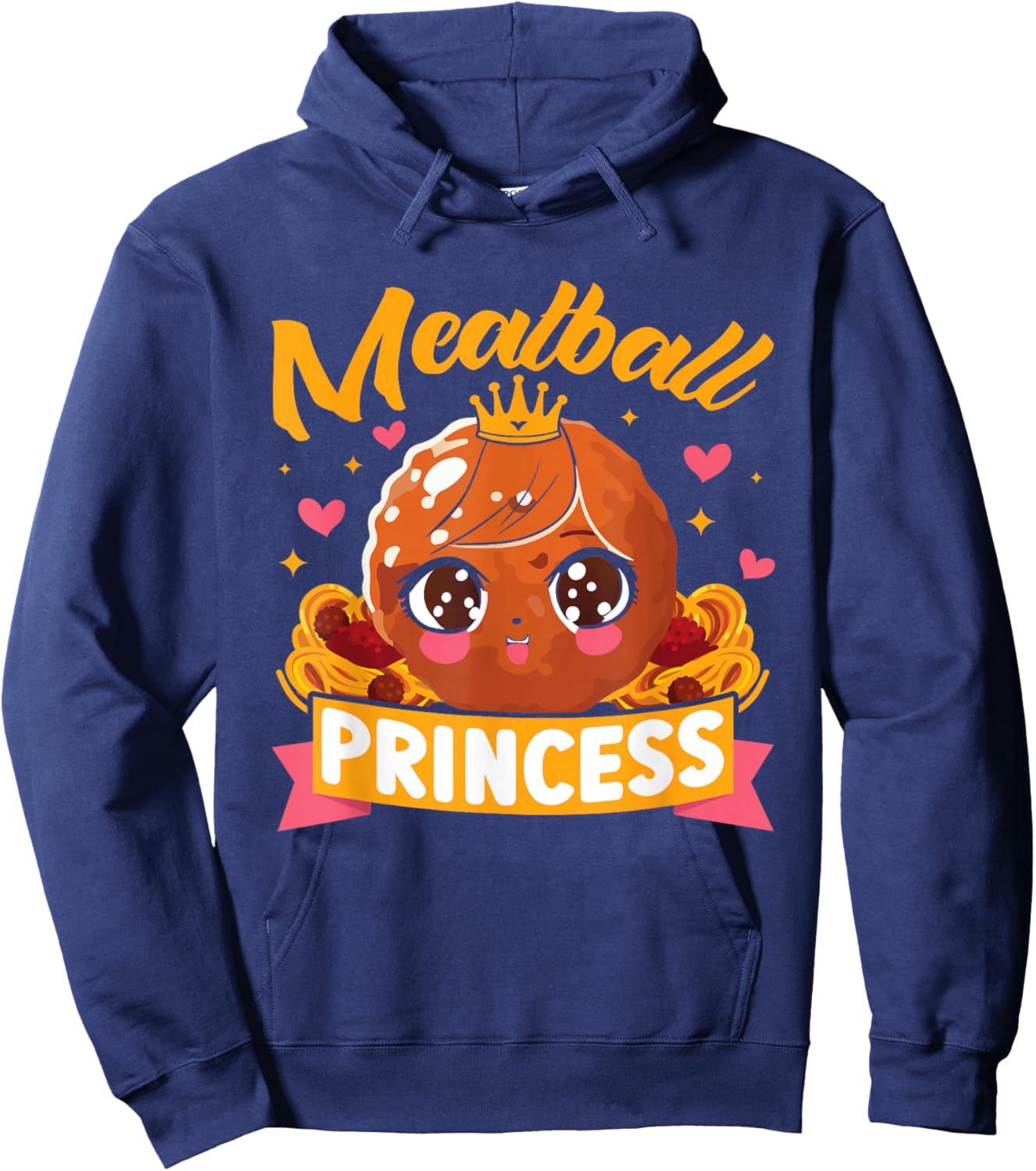 Kids Meatball Princess Funny Hoodie - Hoodie | Navy