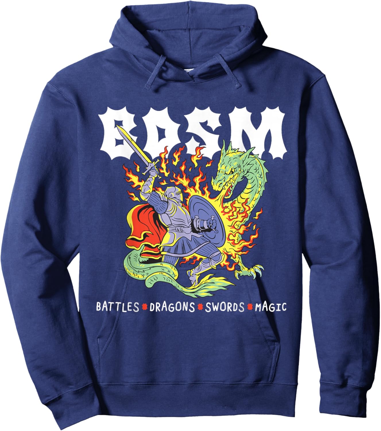 BDSM Battles Dragons Swords Magic RPG Fantasy Knight Dragon Hoodie - Hoodie | Navy