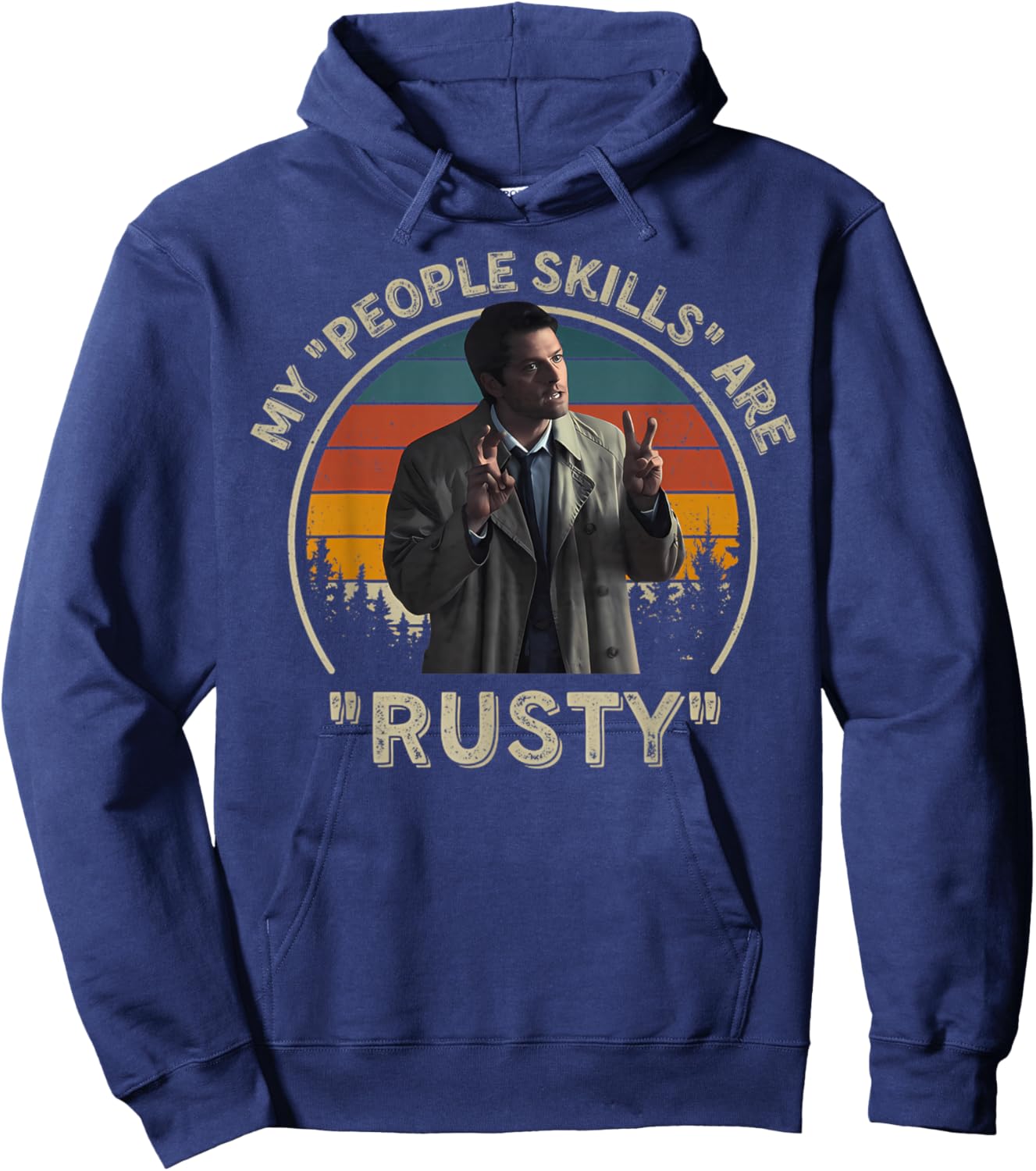 My People Skills Are Rusty Vintage Hoodie - Hoodie | Navy