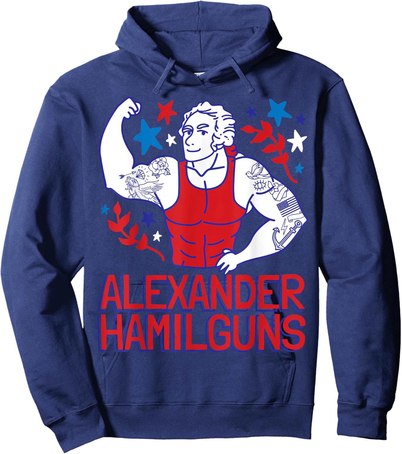 Alexander Hamilguns Hamilton 4th Of July Gym Instructor Gift Hoodie - Hoodie | Navy