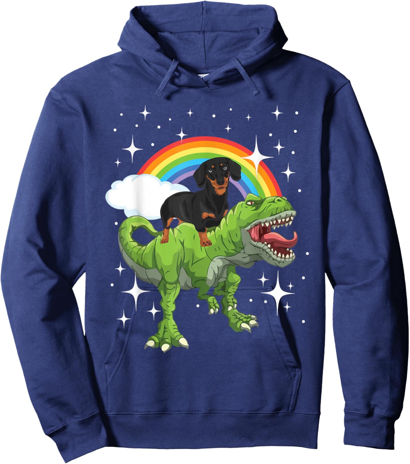 Dinosaur And Dachshund - Trex Dog Lover Puppy Trainer Men Women Kids Hoodie - Hoodie | Navy