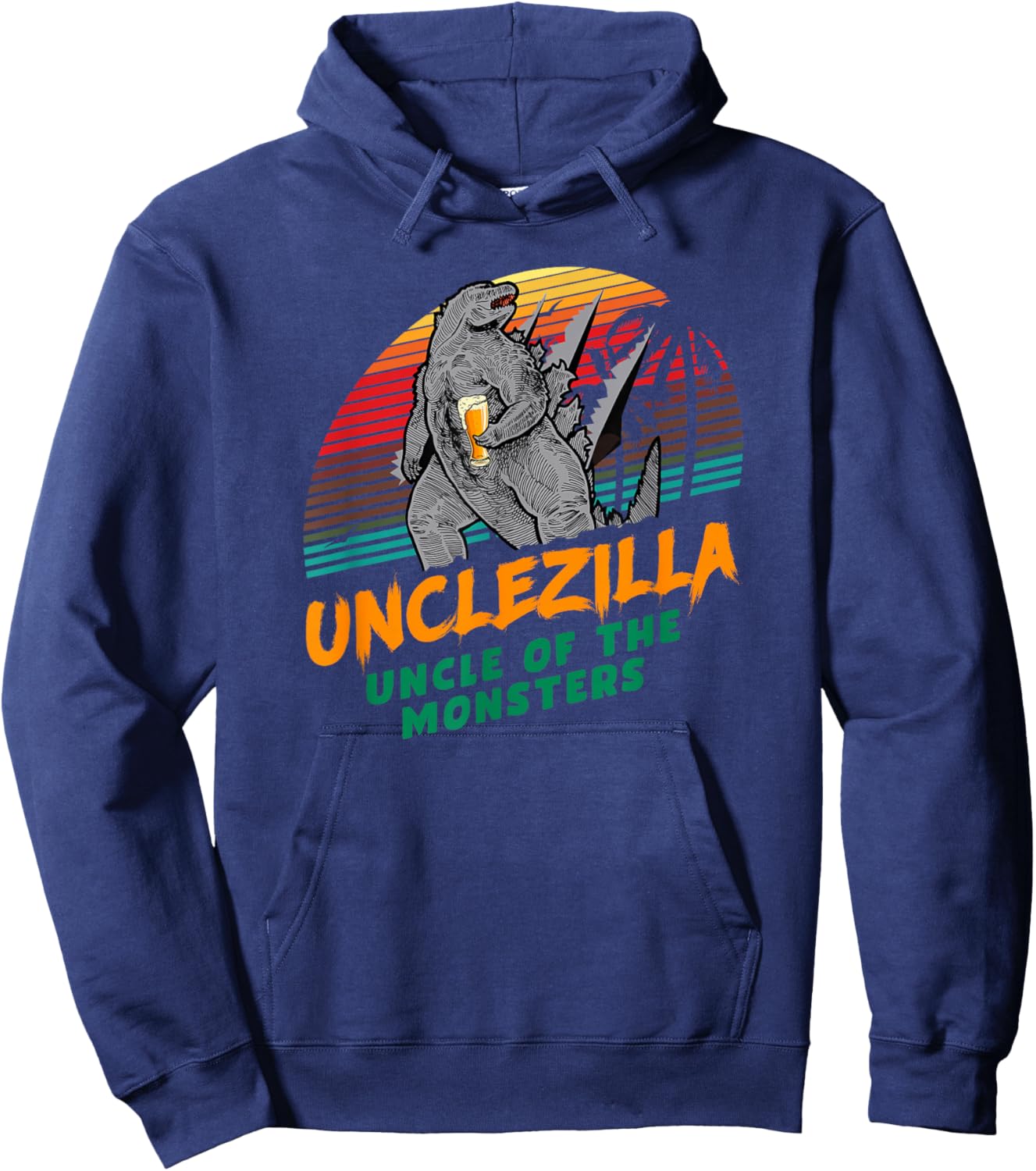 Unclezilla Monster Funny Uncle Gifts Cool Funny Uncle Hoodie - Hoodie | Navy