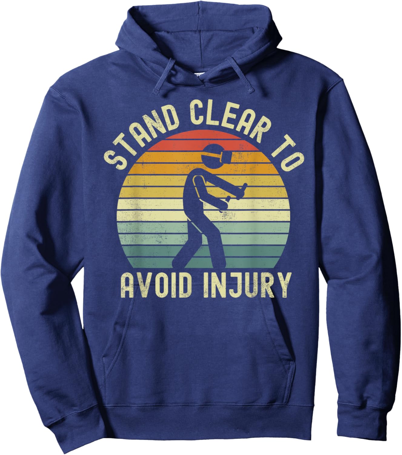 Funny Virtual Reality VR Stay Clear To Avoid Injury Hoodie - Hoodie | Navy