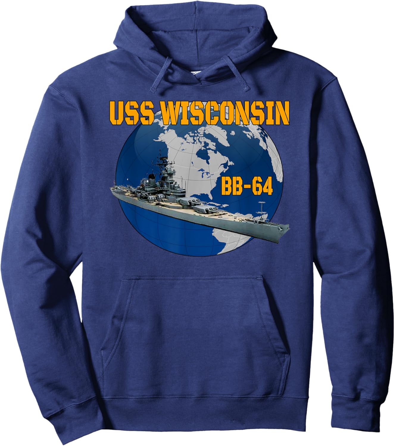 USS Wisconsin BB-64 Battleship for Grandpa Father Dad Son Hoodie - Hoodie | Navy