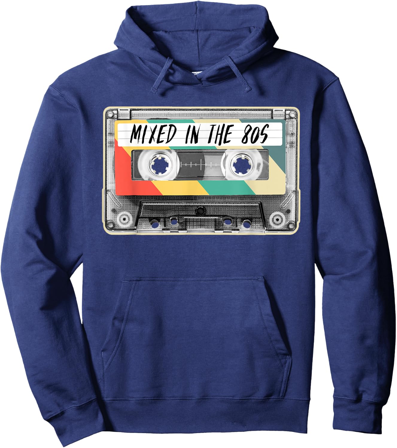 Cassette Tape Mixed in the 80s Fashion Retro 1980s Costume Hoodie - Hoodie | Navy