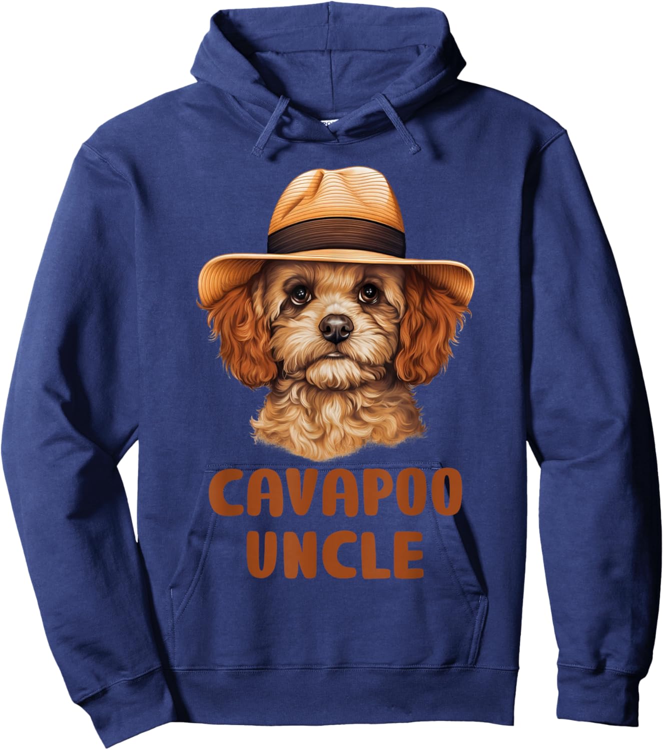 Cute Cavapoo Uncle Dog Lovers Gift Funny Puppy Cavapoo Owner Hoodie - Hoodie | Navy