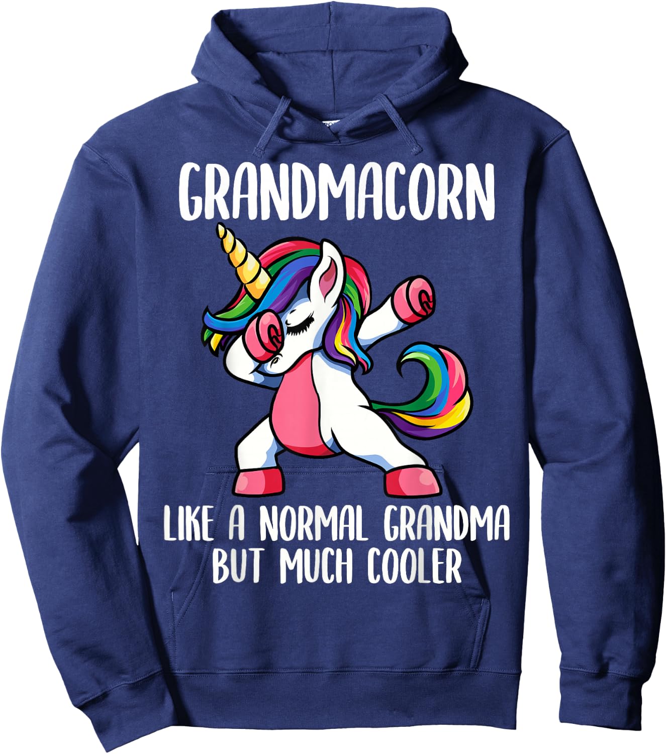 Unicorn Grandma Girl Birthday Party Clothing GrandmaCorn Hoodie - Hoodie | Navy