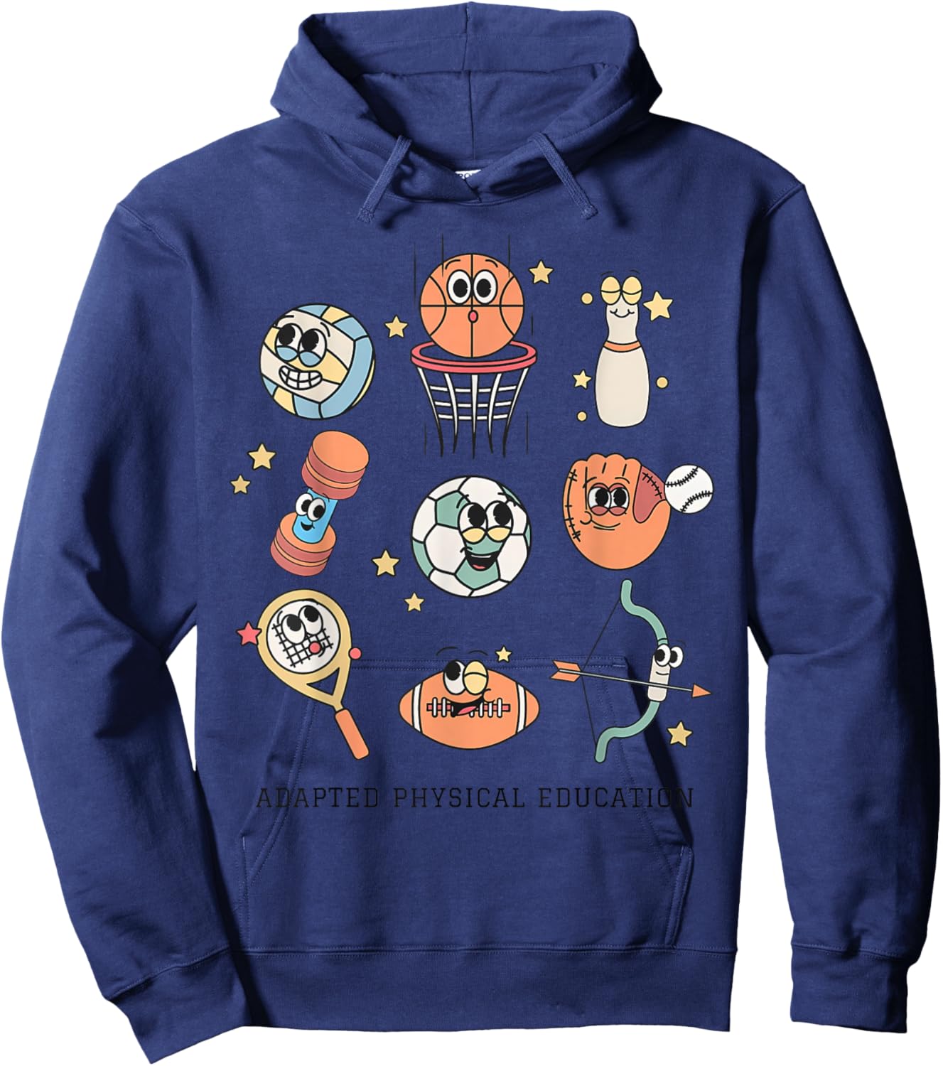 Cute Adapted Physical Education Teacher Sports Ape Teacher Hoodie - Hoodie | Navy