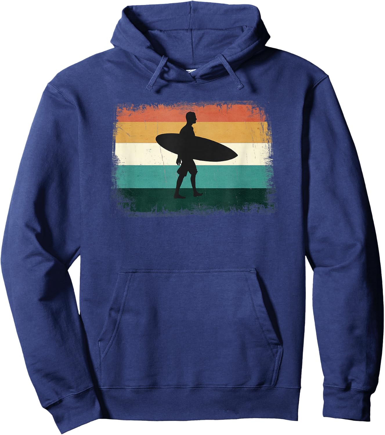 Retro Sunset Surfer - Vintage Surfing/Beach/Sun & Surf Hoodie - Hoodie | Navy