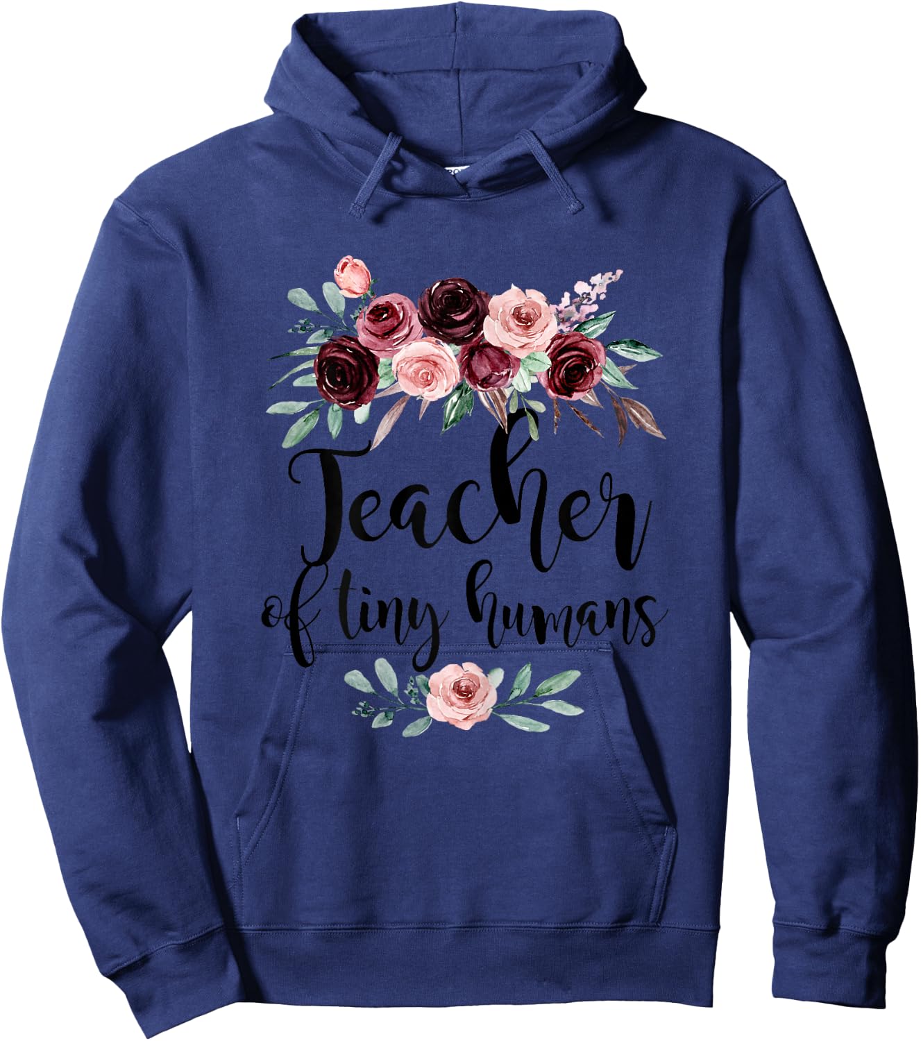 Floral Teacher of Tiny Humans Flowers Back to School Cute Hoodie - Hoodie | Navy