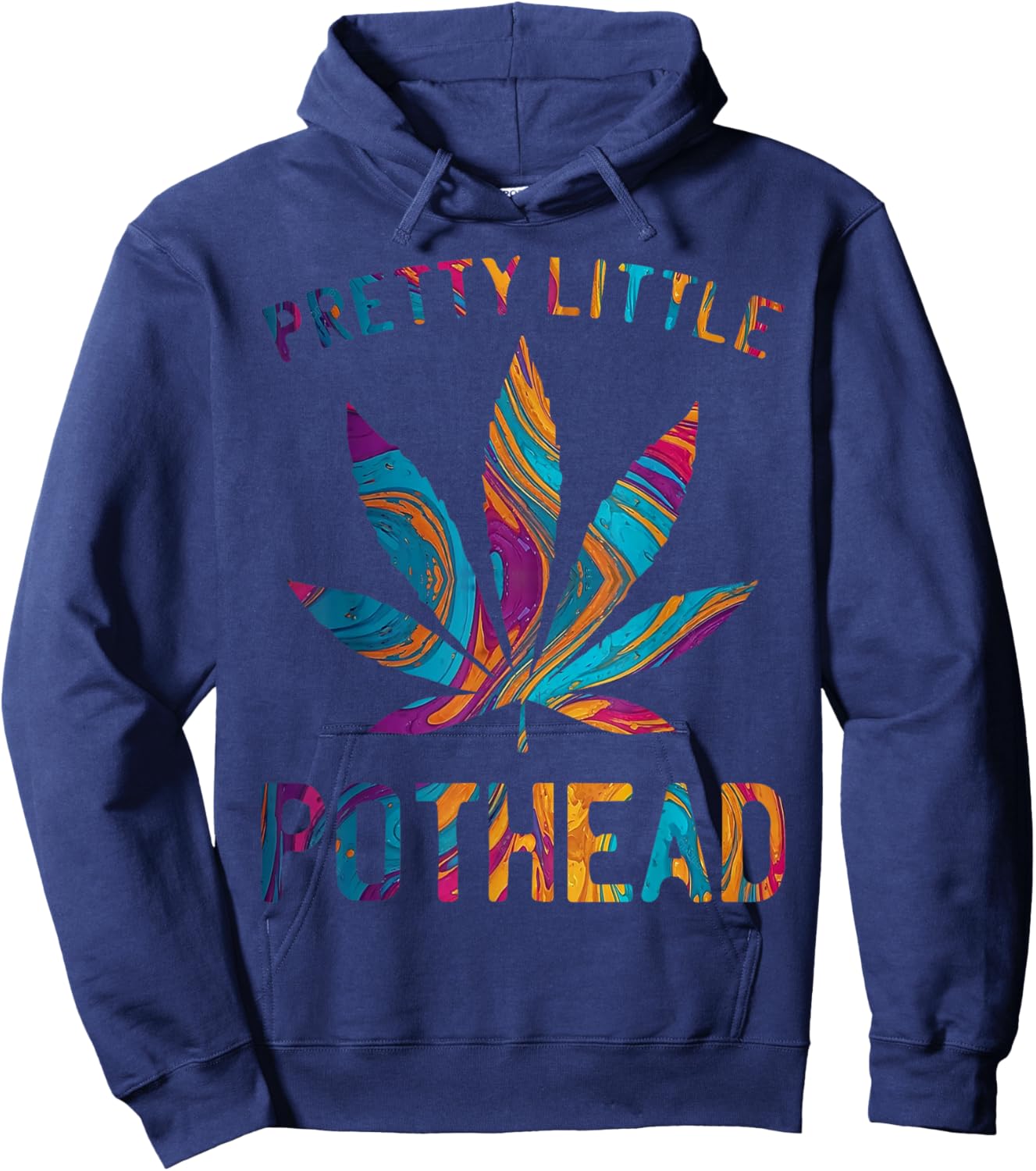 Pretty Little Pothead Funny Weed Cannabis Hoodie - Hoodie | Navy