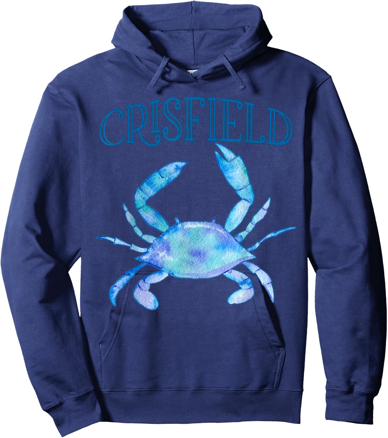 Crisfield's Beautiful Chesapeake Bay Blue Crab - Crisfield Hoodie - Hoodie | Navy