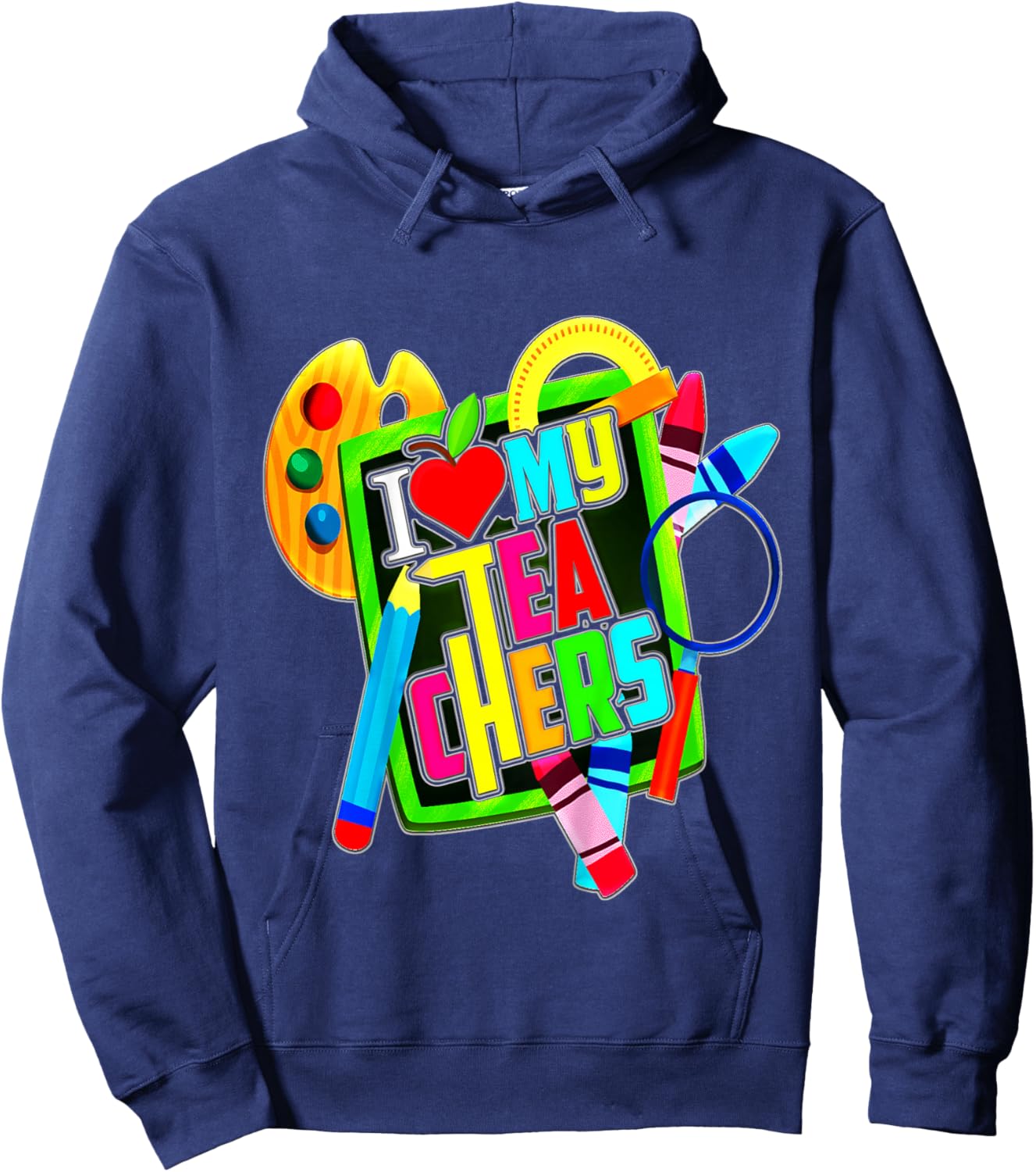 Kids Teens Graduation I Heart My Teachers I Love My Teachers Hoodie - Hoodie | Navy