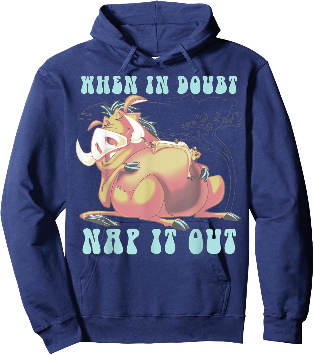 Disney The Lion King Pumbaa When In Doubt Nap It Out Hoodie - Hoodie | Navy