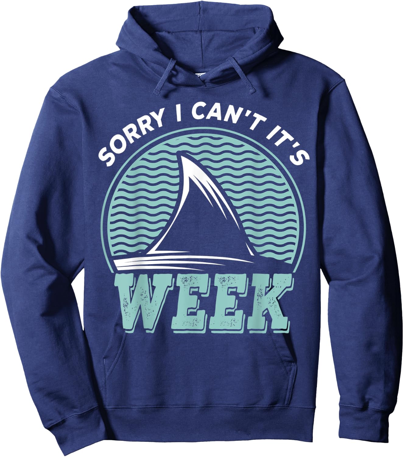Sorry i can't it's Week, Vintage Shark Lover Hoodie - Hoodie | Navy