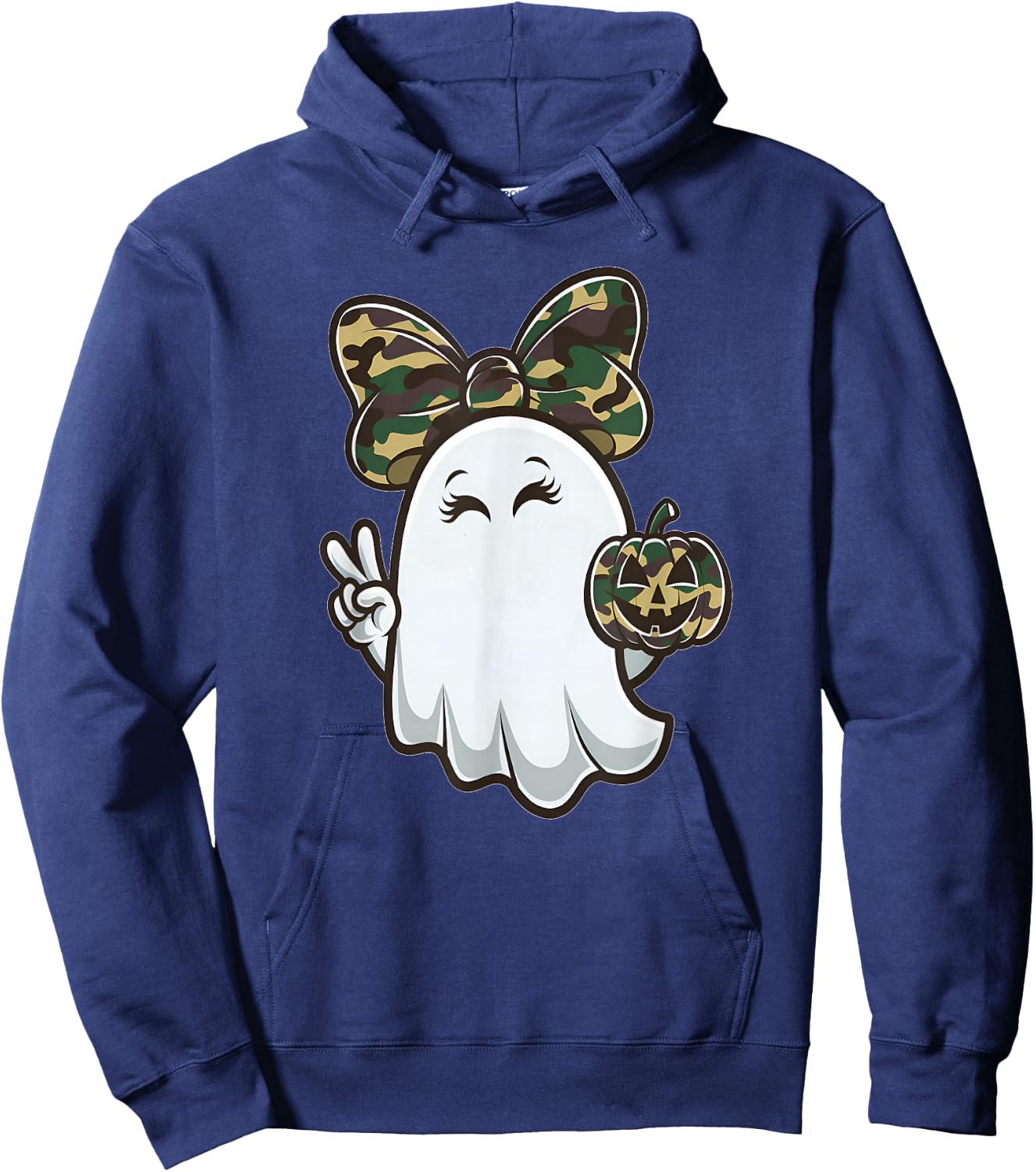 Funny Hello Hunting Season Halloween Camouflage Camo Ghost Hoodie - Hoodie | Navy