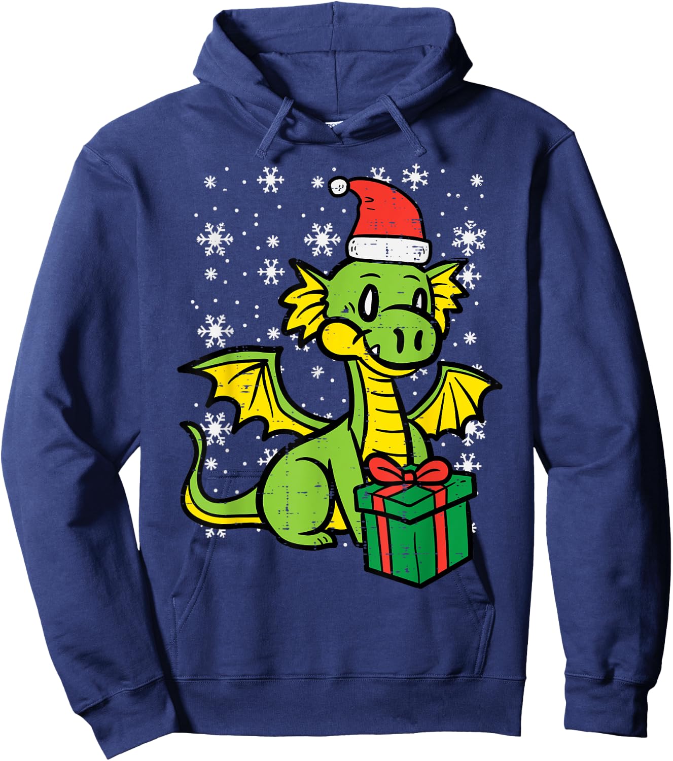 Christmas Dragon Santa Cute Xmas Boys Girls Kids Toddler Hoodie - Hoodie | Navy