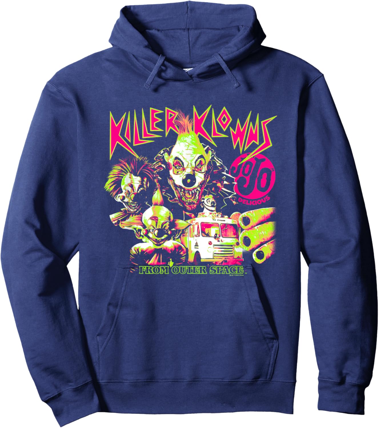Killer Klowns from Outer Space JoJo Delicious Neon Poster Hoodie - Hoodie | Navy