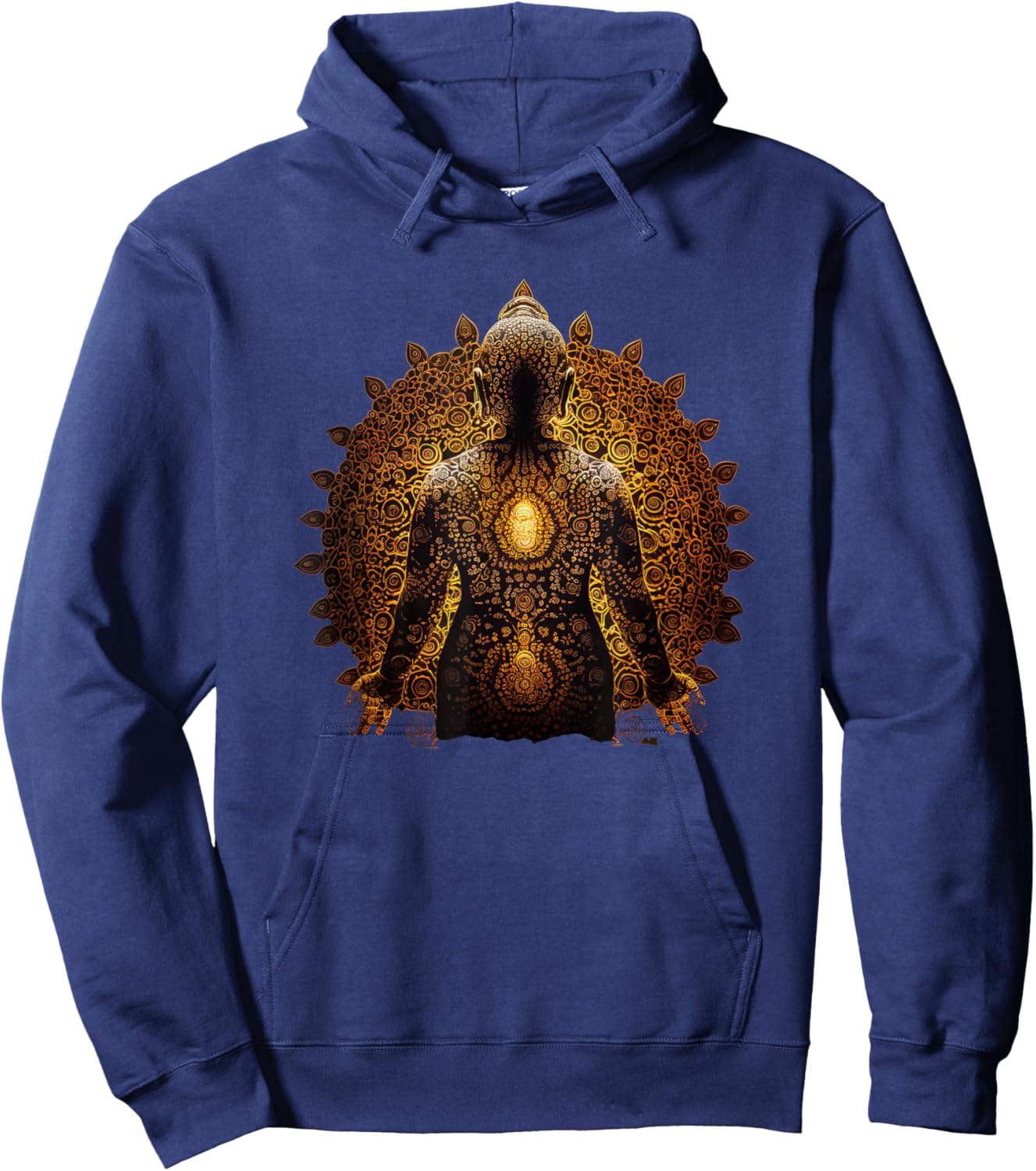 Buddha Statue Yoga Buddhist Zen Buddhism Meditation Hoodie - Hoodie | Navy