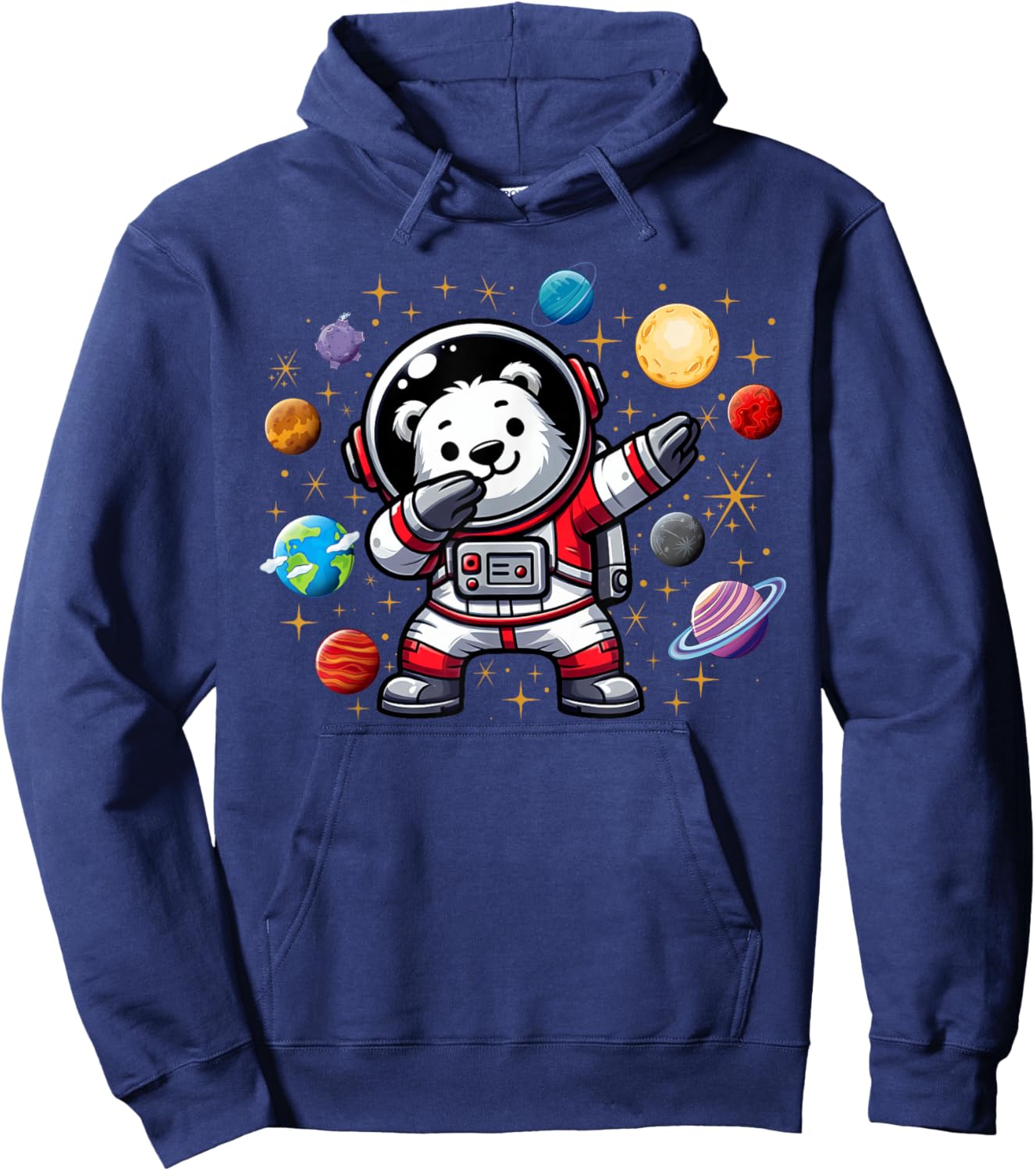 Polar Bear Astronaut Dabbin In Space Cosmic Galaxy Adventure Hoodie - Hoodie | Navy