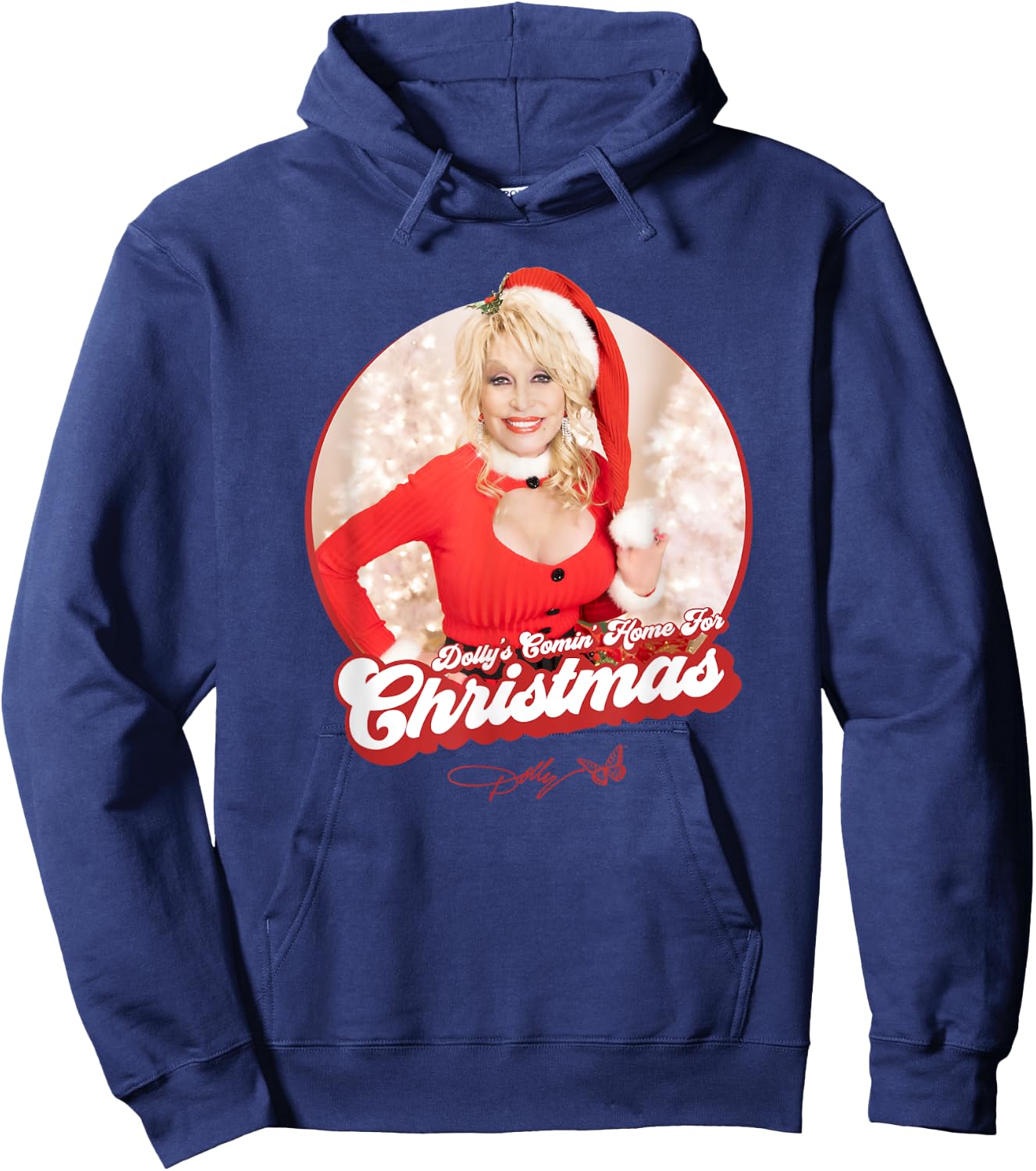 Dolly Parton's Comin' Home for Christmas -Adults - Black, Small Hoodie - Hoodie | Navy