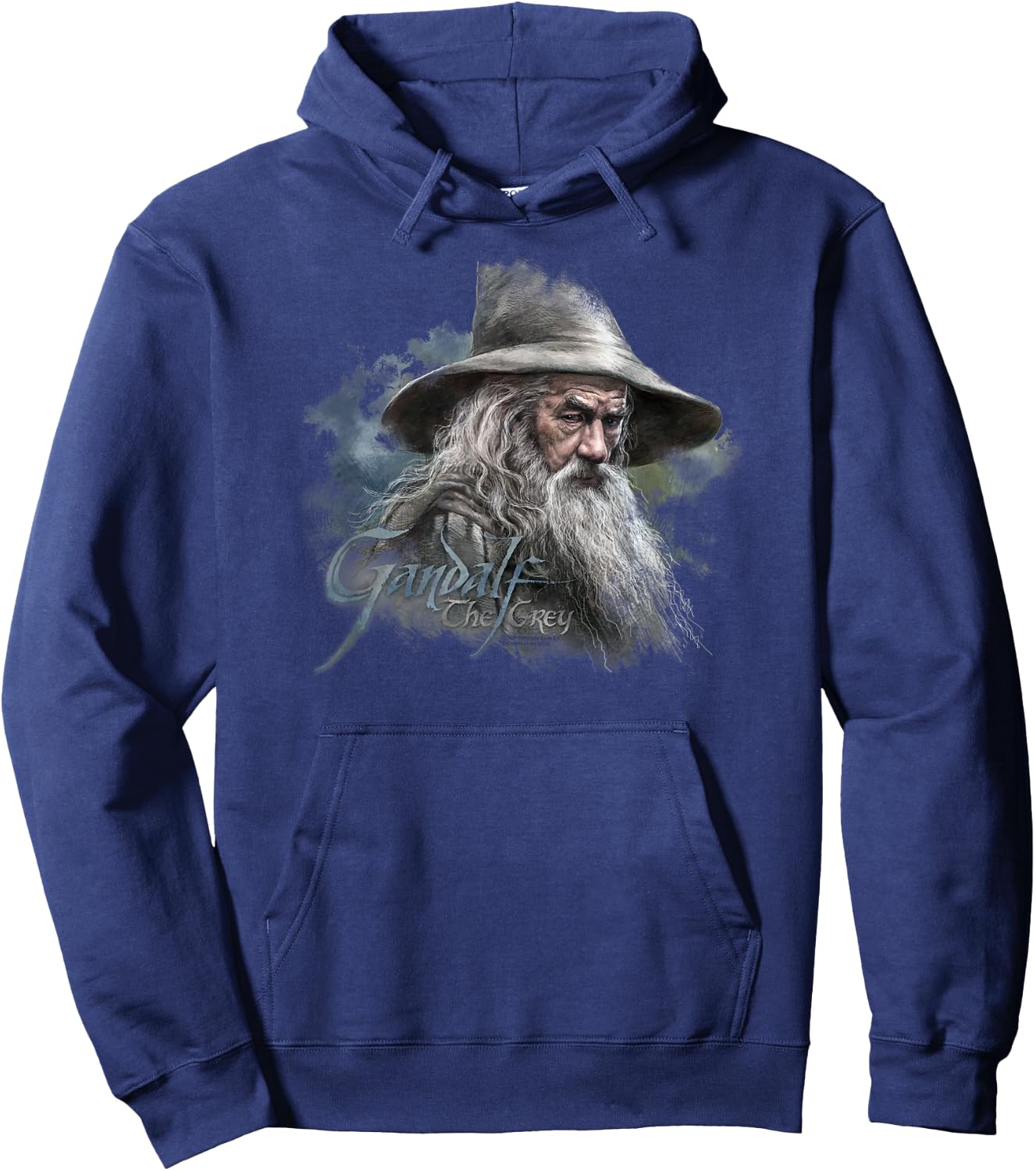 Warner Bros. Hobbit Gandalf the Grey -Adult , Grey, Short Sleeve, Small Hoodie - Hoodie | Navy