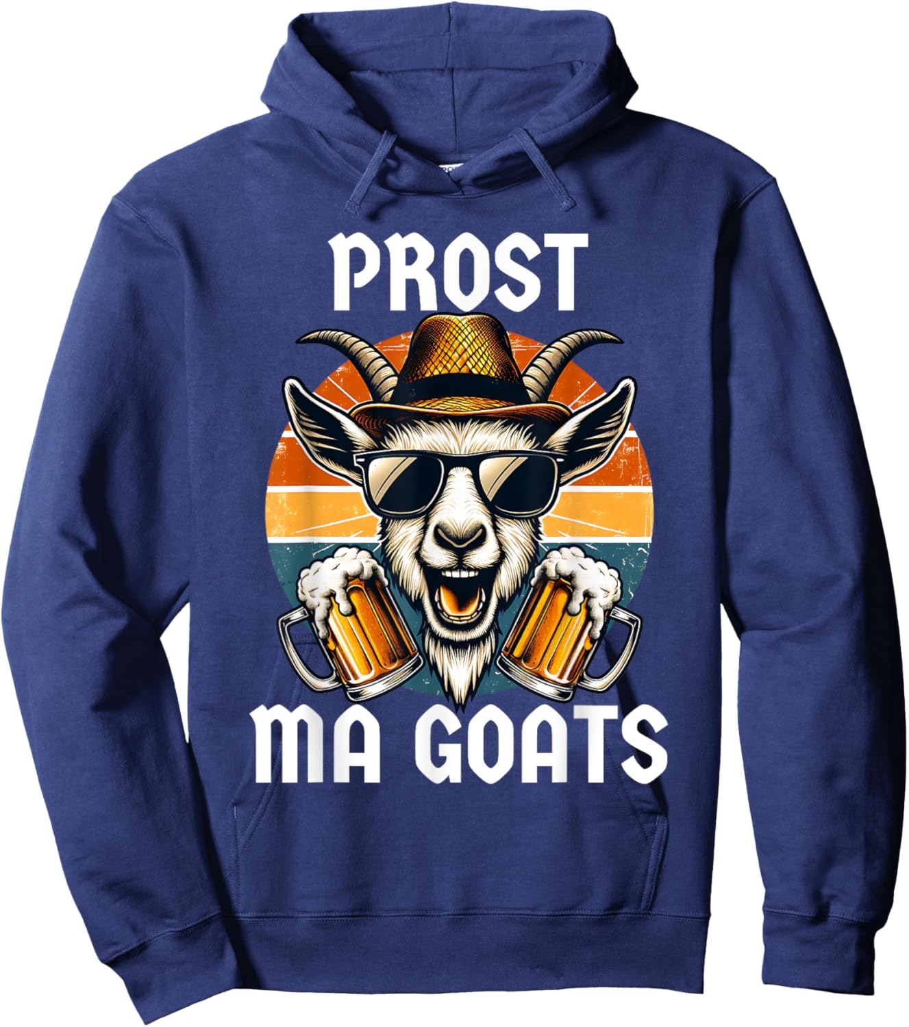 Funny Oktoberfest Prost Ma Goats Beer Festival Men Women Hoodie - Hoodie | Navy