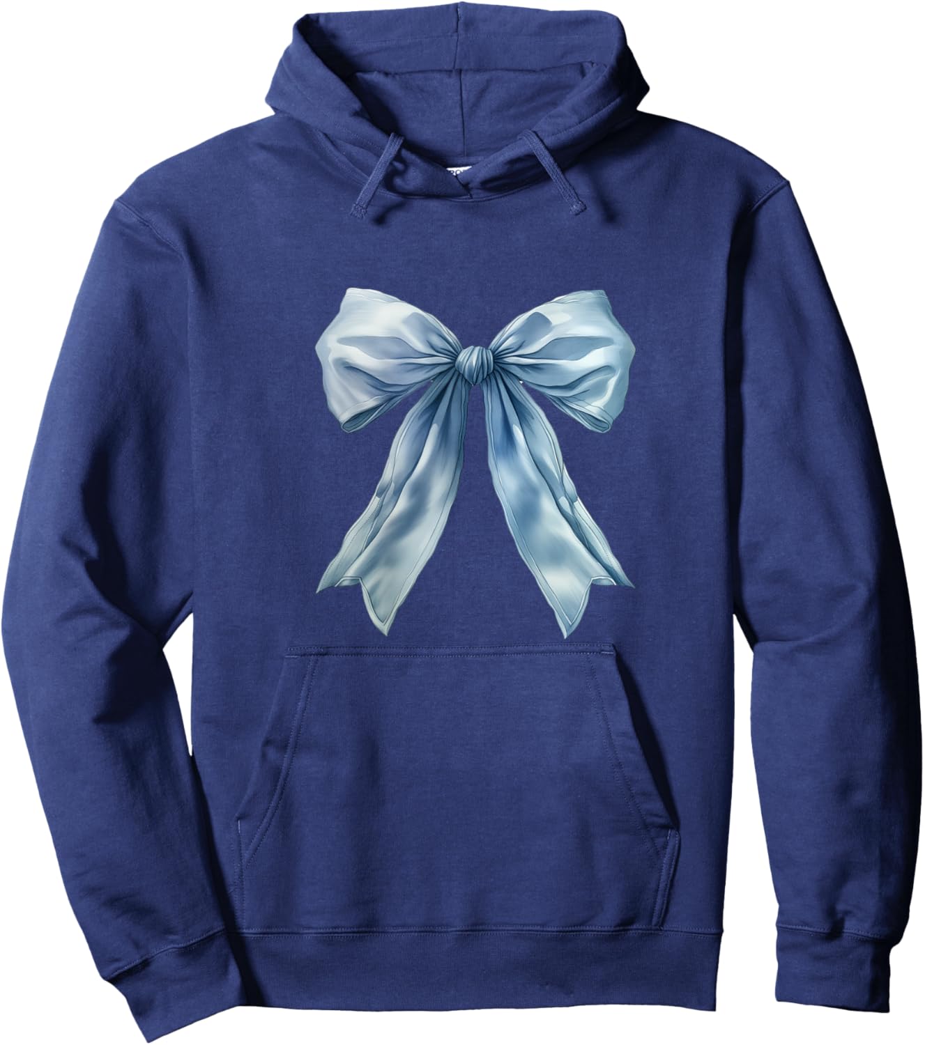 Baby Blue Bow Cute Coquette y2k Clean Girl Aesthetic Women Hoodie - Hoodie | Navy