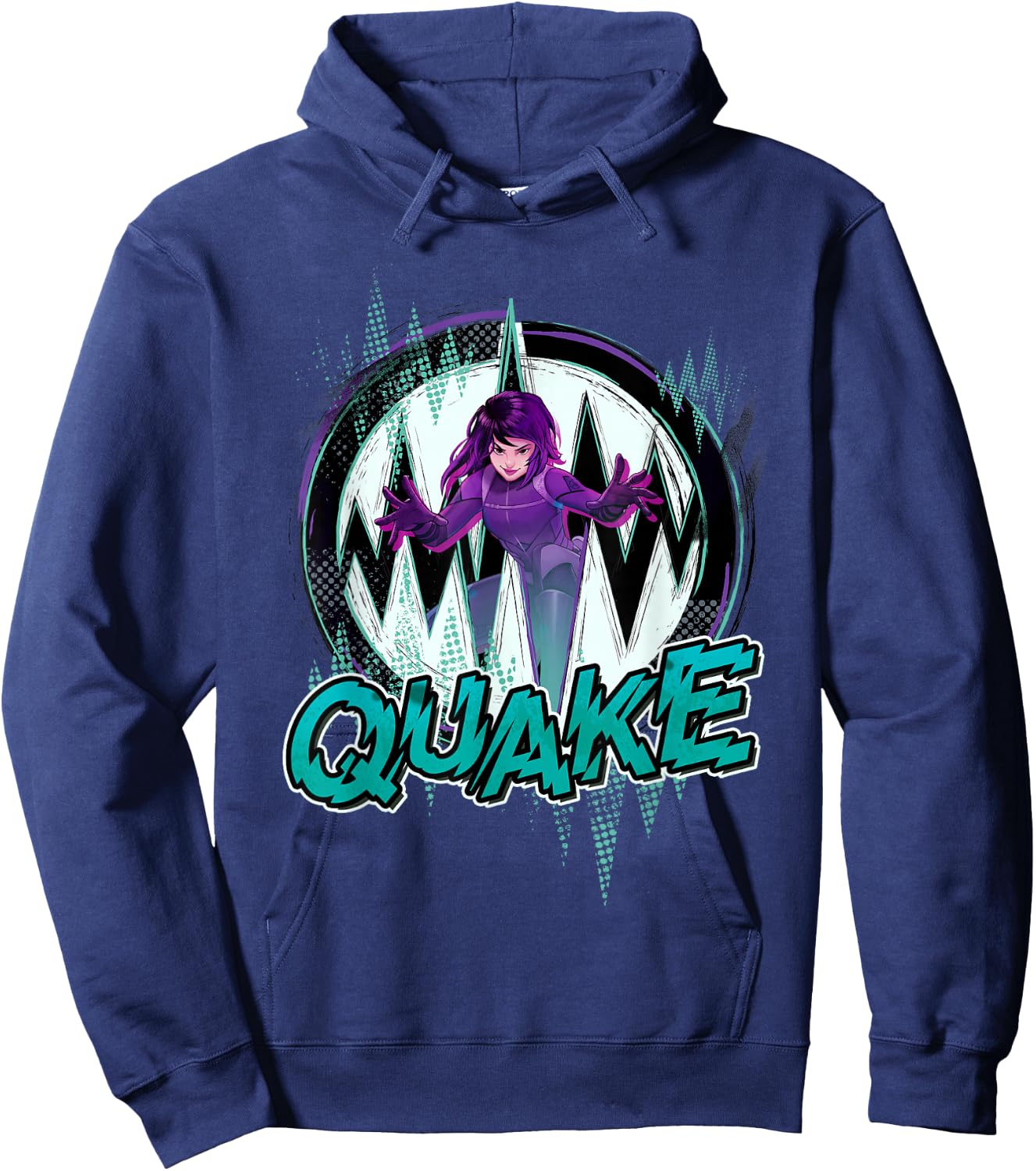 Marvel Rising Secret Warriors Quake Action Pose Logo Hoodie - Hoodie | Navy