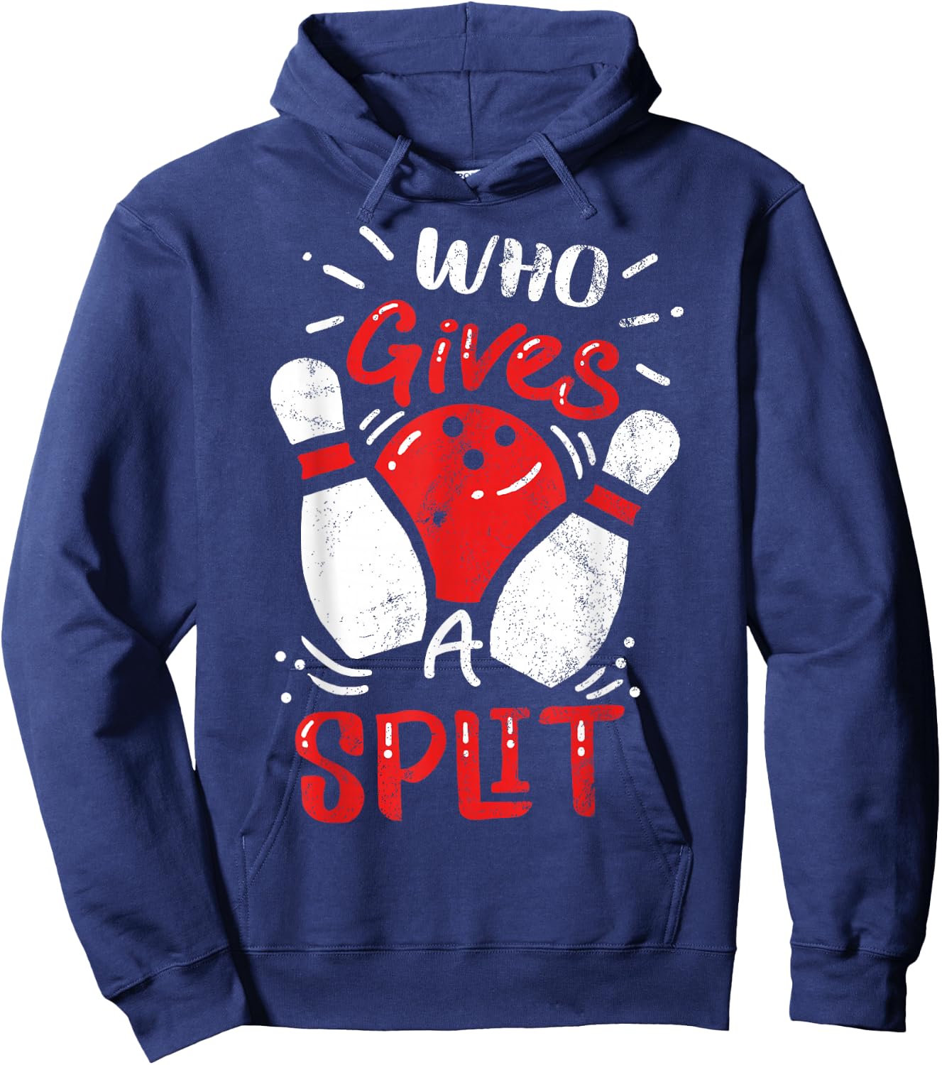 Bowling Team Squad Club Sports Who Gives A Split Pun Gift Hoodie - Hoodie | Navy