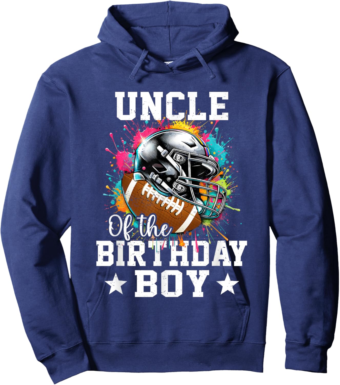 Uncle Of The Birthday Boy Football Lover First Birthday Hoodie - Hoodie | Navy