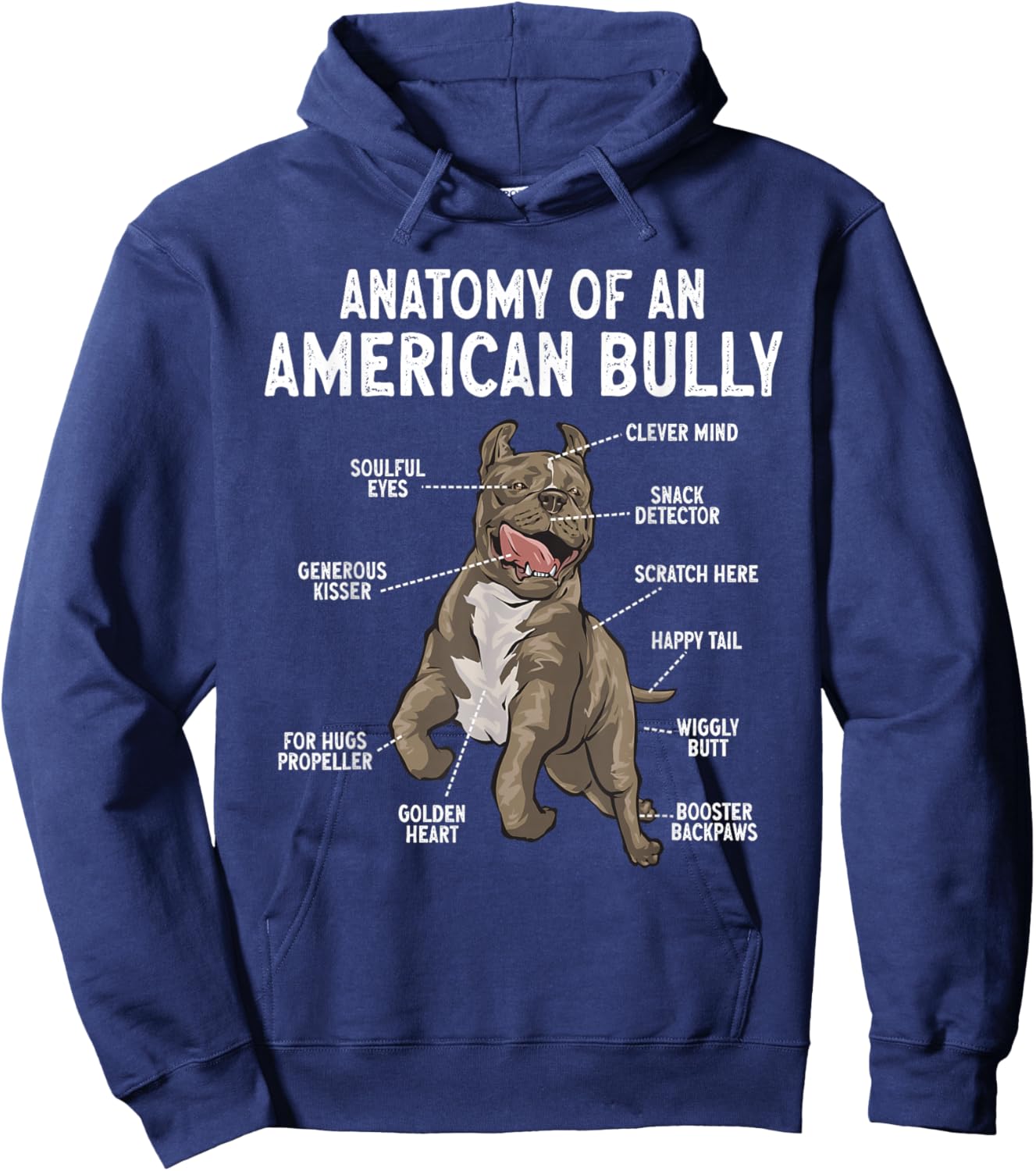 American Bully Dog Anatomy Of An American Bully Men Women Hoodie - Hoodie | Navy