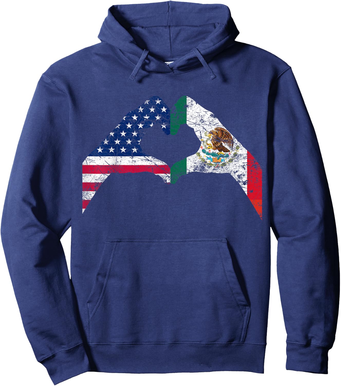 America Mexico Flag Vintage Mexican Roots American Hoodie - Hoodie | Navy