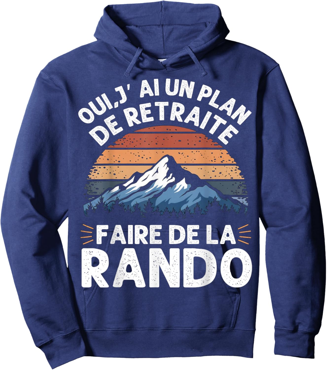 Retirement Plan Hiking Humor Hiking Gift Mountain , Black, S Hoodie - Hoodie | Navy