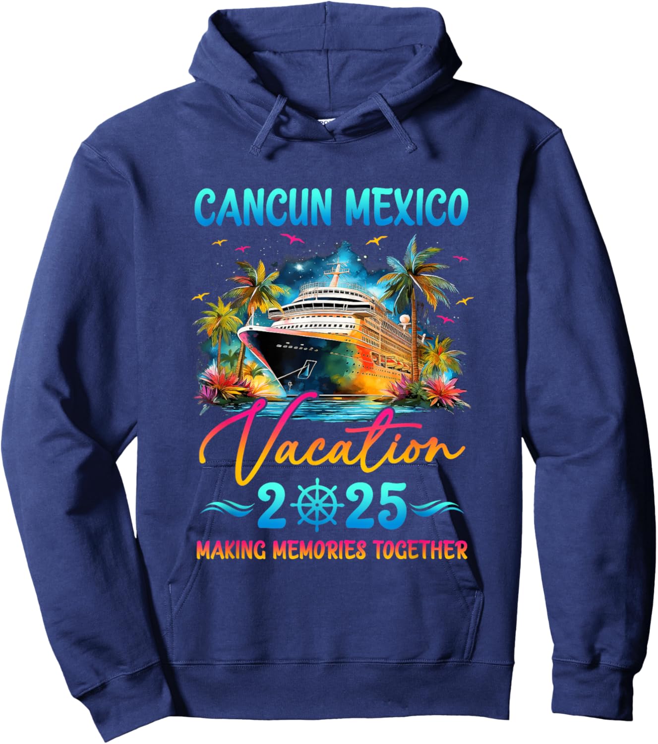 Cancun Mexico Family Vacation 2025 Matching Group Summer Hoodie - Hoodie | Navy