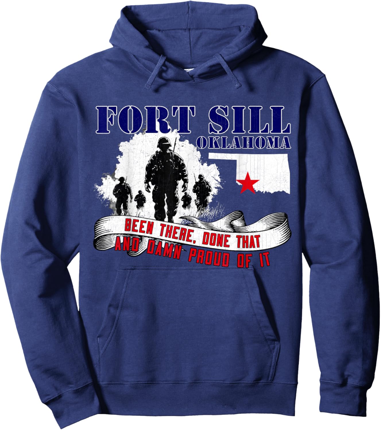 Fort Sill Oklahoma US Military Base Veterans Day Gifts Hoodie - Hoodie | Navy