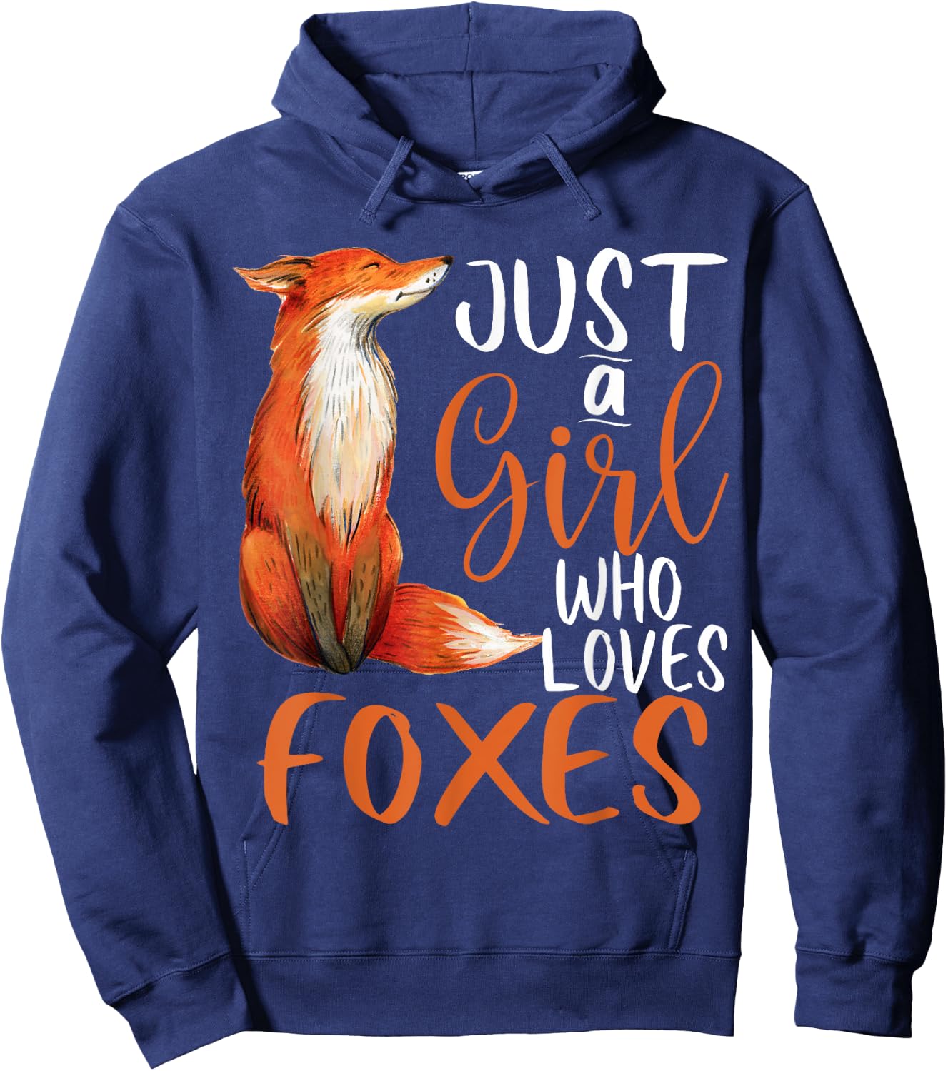 Just a Girl Who Loves Foxes girls women kids Cute Fox Gift Hoodie - Hoodie | Navy