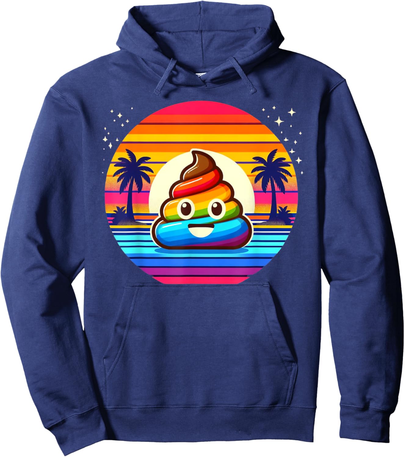 Rainbow POOP EMOTICON Unicorn party favors Poo for Kids Hoodie - Hoodie | Navy