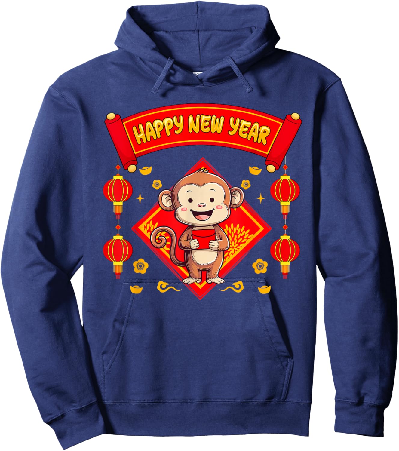 Monkey Zodiac Vietnamese New Year Matching Family Zodiac Hoodie - Hoodie | Navy